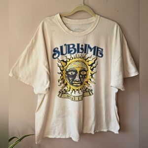 Sublime "What I Got" Sun Graphic Band Tee Cream 3XL Oversized